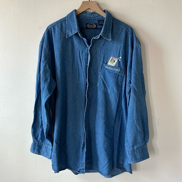 Vintage Tic Tac Denim button down shirt - Picture 1 of 4